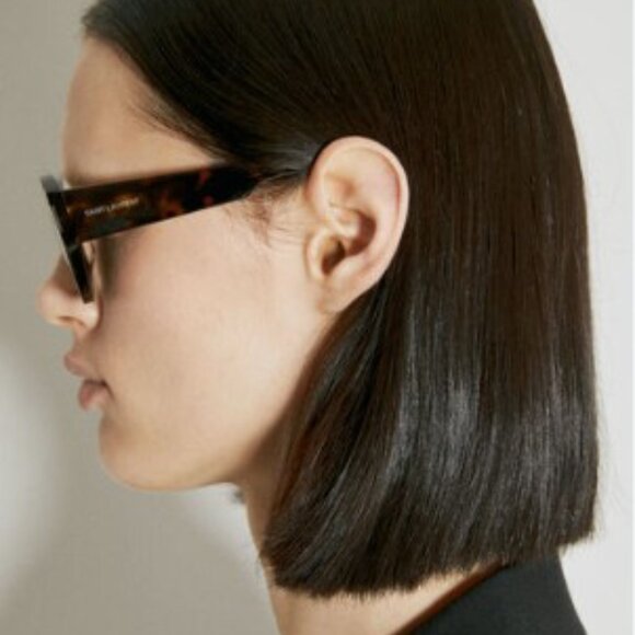 Saint Laurent SL639 003 Geometric Sunglasses - Havana/Green - Picture 7 of 11